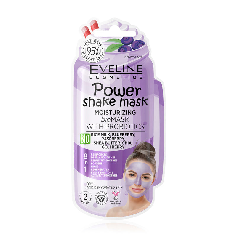Eveline - 8 in 1 Purple Moisturizing Power Shake Mask With Probiotics - LSF Dermal Fillers