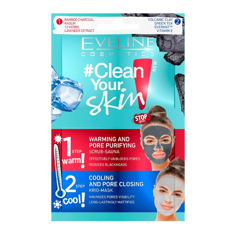 Eveline Clean Your Skin 2 Steps Scrub Sauna And Krio Face Mask - LSF Dermal Fillers