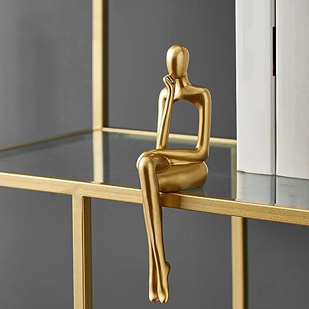 Golden Resin 'Thinker' Sculpture (approx 8.5" tall) - LSF Dermal Fillers