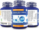 Vitamin B12 Tablets High Strength 1100mcg Methylcobalamin, 360 Vegan B12 Tablets (12 Months Supply). Helps with Tiredness and Fatigue. Vegetarian Society Approved B12 Supplement. UK Supplier - LSF Dermal Fillers