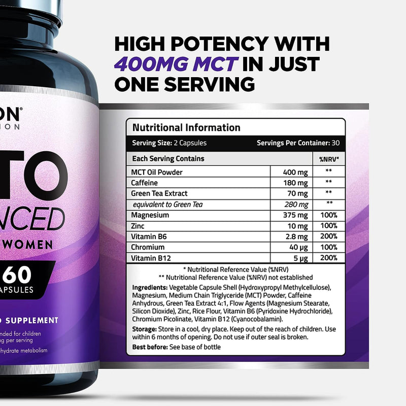 Keto Diet Pills for Men & Women - 1 Month Supply - Vitamins and Minerals - Formulated in The UK - Vegan - Contributes to Fatty Acid & Carb Metabolism - LSF Dermal Fillers