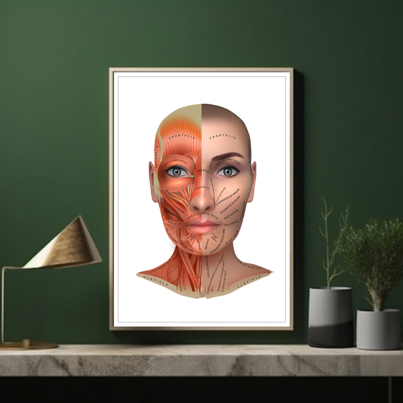 Face Anatomy poster (A3 Height 420mm x Width 297mm) - LSF Dermal Fillers