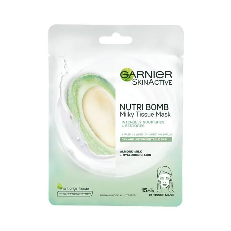 Garnier Nutri Bomb Almond & Hyaluronic Acid Tissue Face Mask - LSF Dermal Fillers