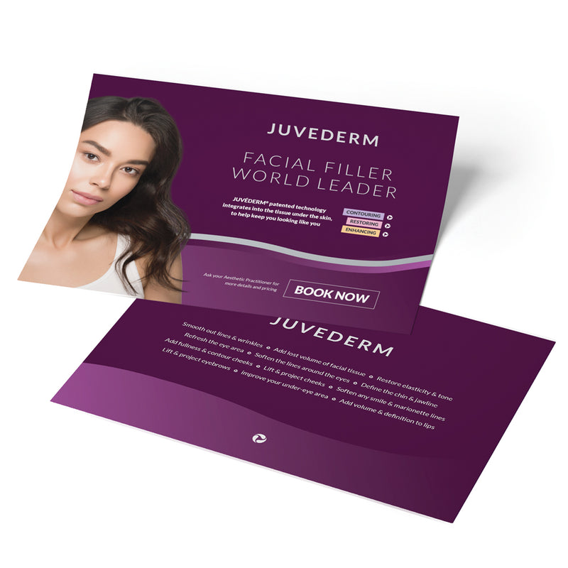 Juvederm® A6 double sided flyers x 100 - LSF Dermal Fillers