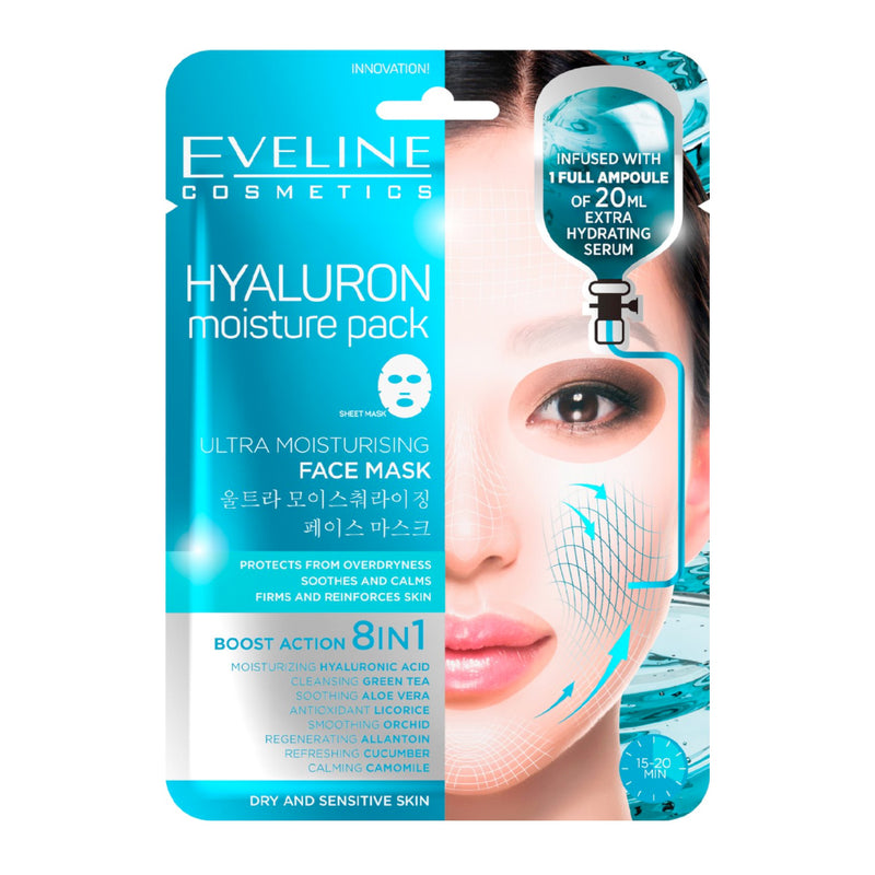 Eveline Cosmetics Hyaluron Moisture Pack Ultra Moisturising Face Mask - LSF Dermal Fillers