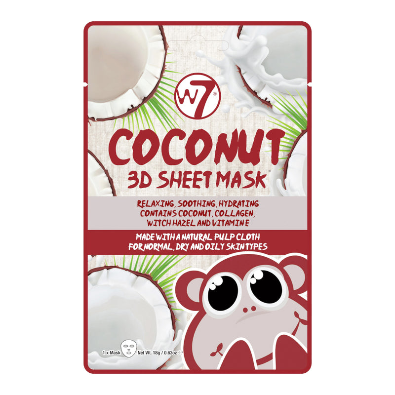 W7 Coconut 3D Sheet Mask - LSF Dermal Fillers
