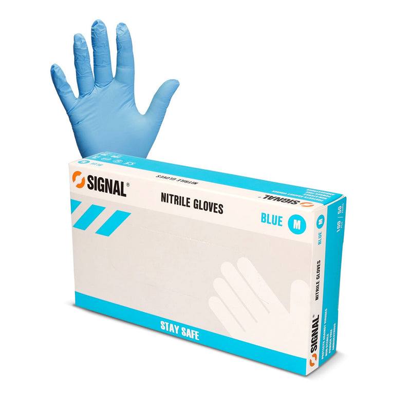 Nitrile Gloves Blue - Medium - Box of 100 Gloves - LSF Dermal Fillers